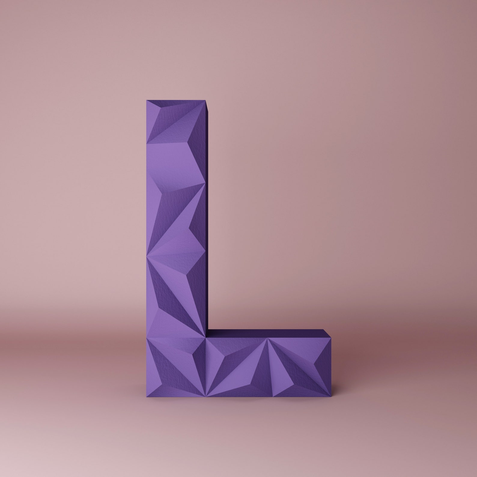 Low Poly Papercraft Letter Alphabet L 3D 3D Lyric Gift Etsy
