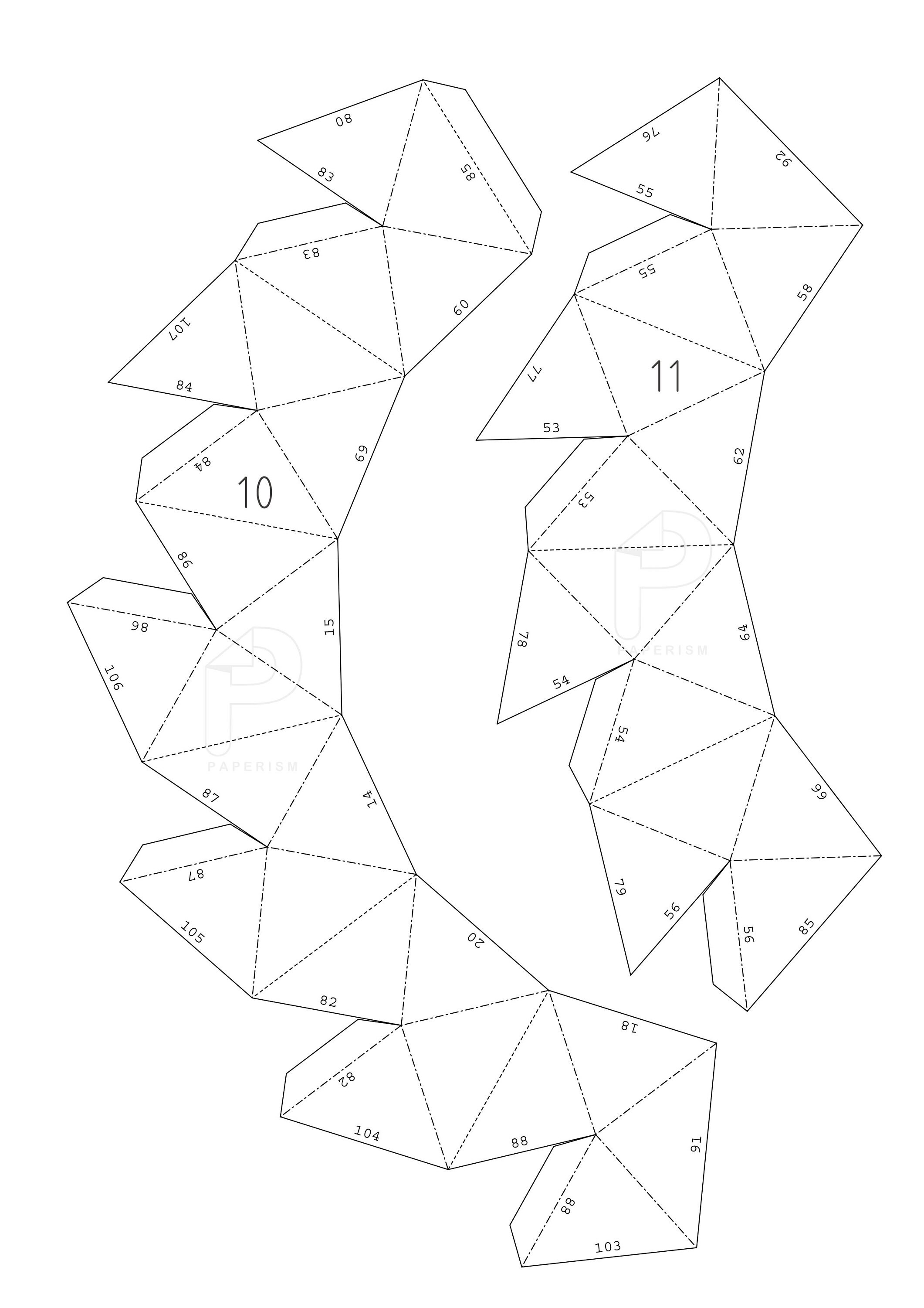 3 Origami Paper Vase Centerpieces DIY Vase 3D Papercrafts Etsy