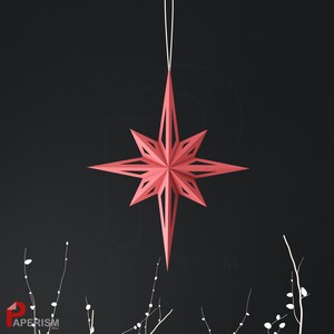 North Star Pdf Printable Template Low Poly Christmas Decoration DIY
