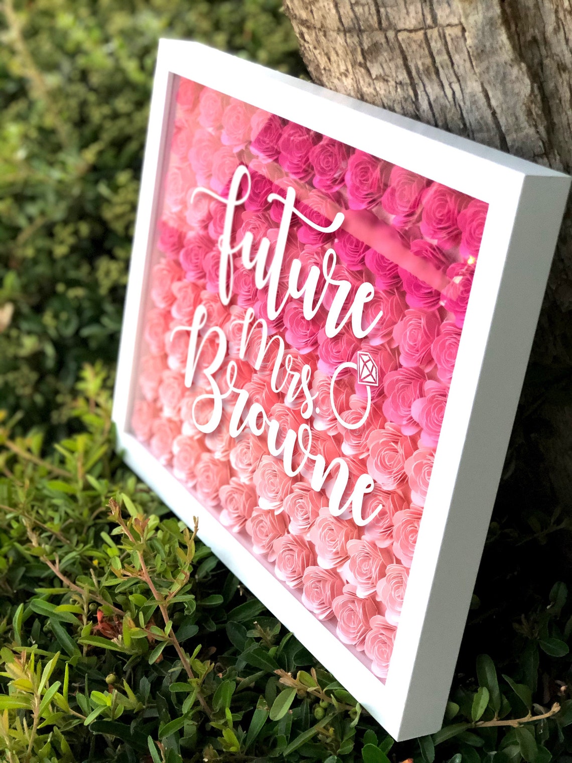 Paper Flower Shadow Box Etsy