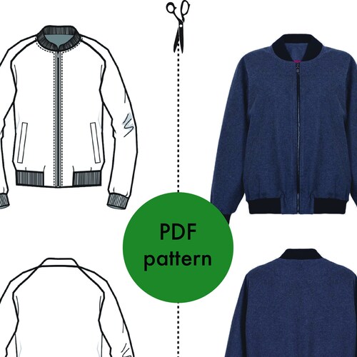 MEN JACKET PDF Sewing Pattern / Bomber Jacket for Men / Sizes - Etsy