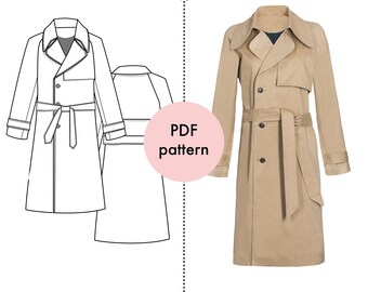 VOGUE Easy Trench Coat Pattern in three 