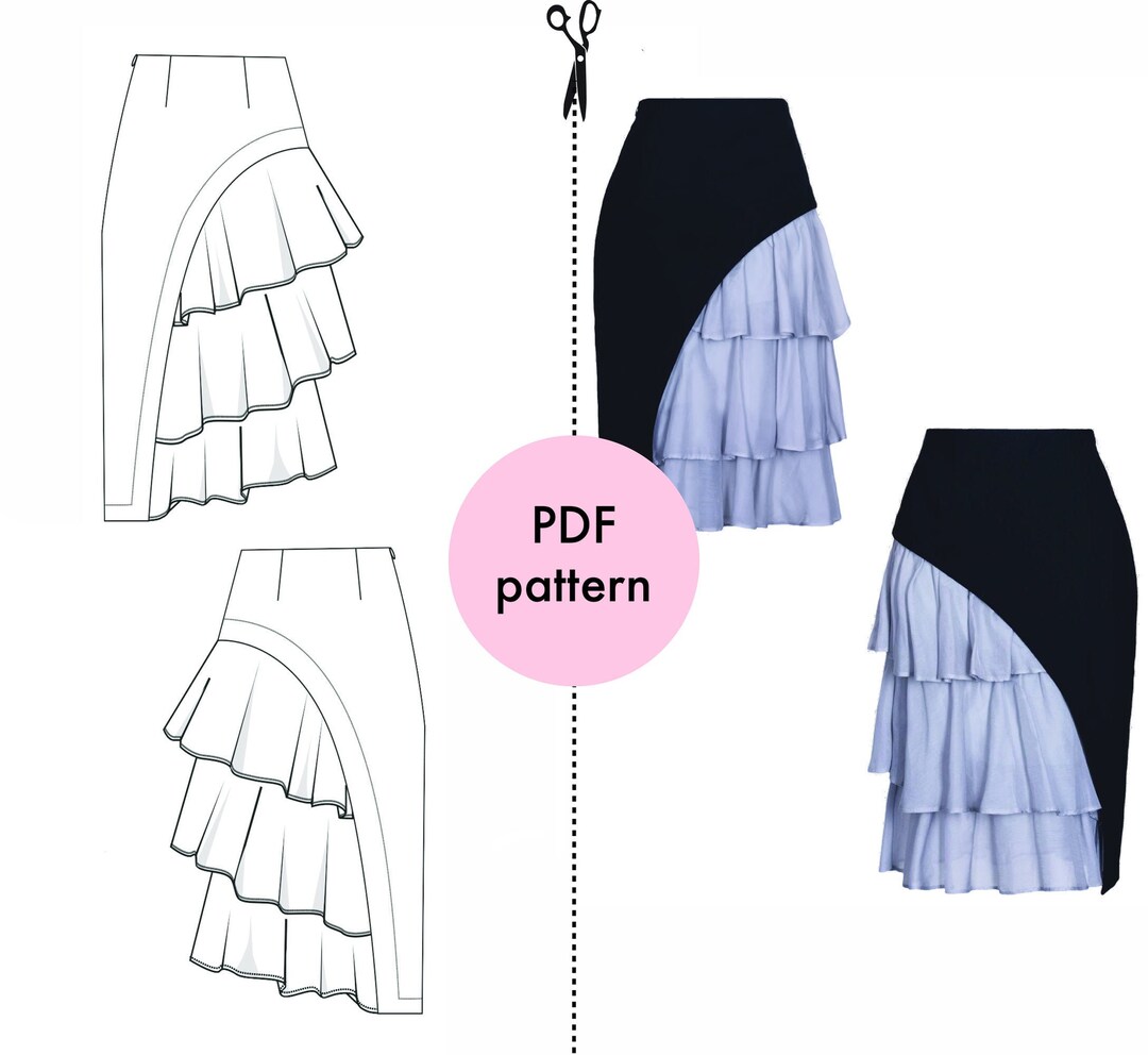 PDF Skirt Sewing Pattern Instant Download Intermediate Printable ...