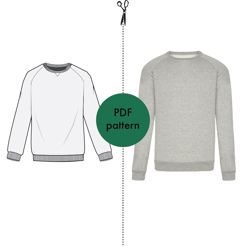 PDF Mens Jumper Pattern Instant Download Beginner Sewing Printable Pattern EASY to Sew Mens
