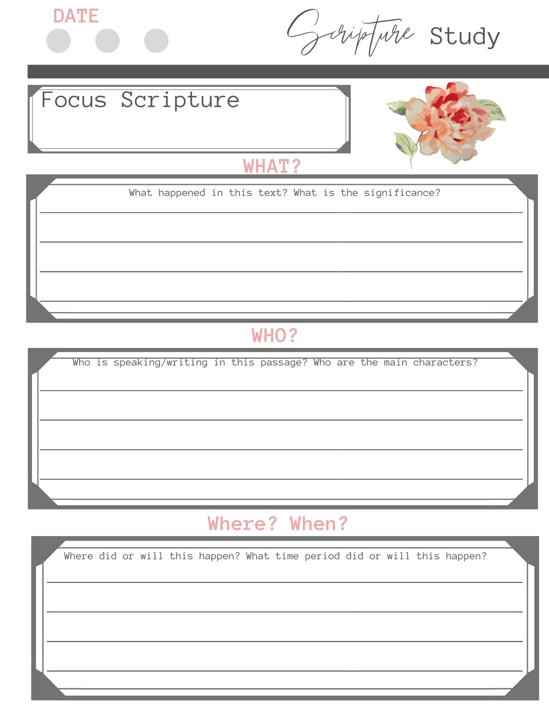Bible Study Printable - Etsy