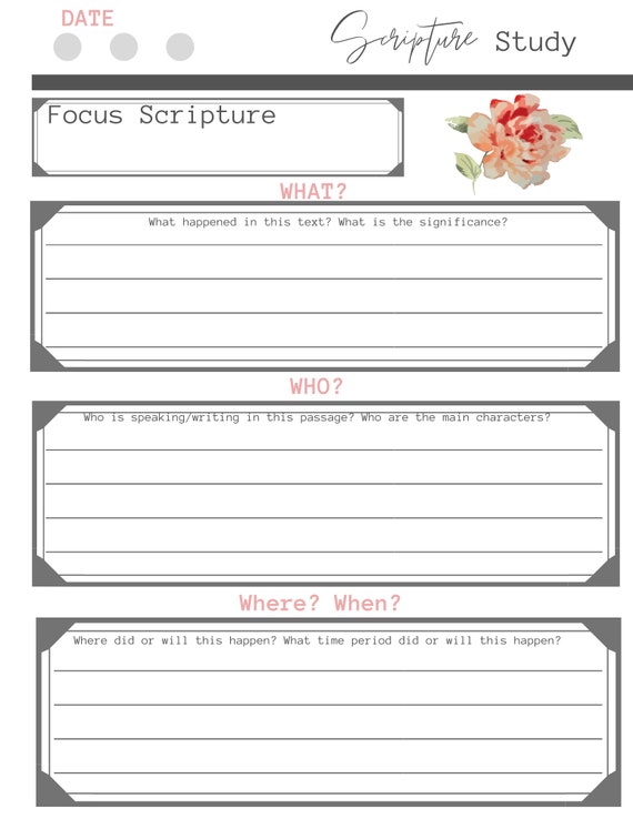 Bible Study Printable | Etsy