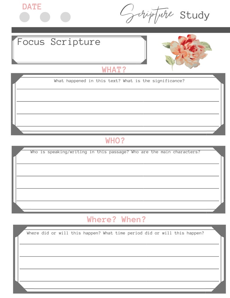 Bible Study Printable Etsy