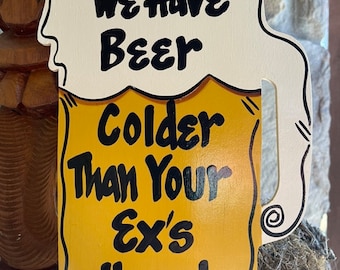 Funny Bar Quote Beer Mug Sign, Custom Home Bar Decor