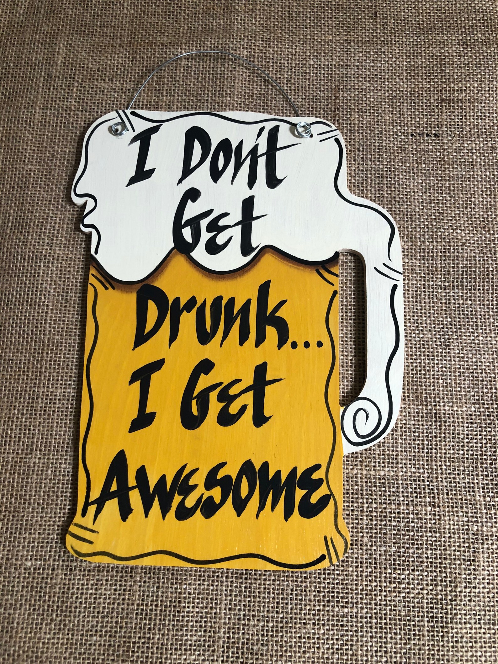 I Dont Get DrunkBeer Mug Bar SignHandmade Beer SignHumor Etsy