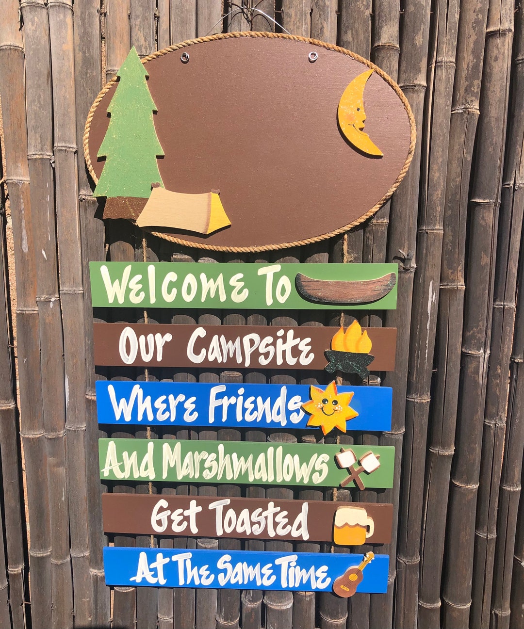 Personalized Wood Camping Sign, Custom Wall Hanging Camper Decor, Hand