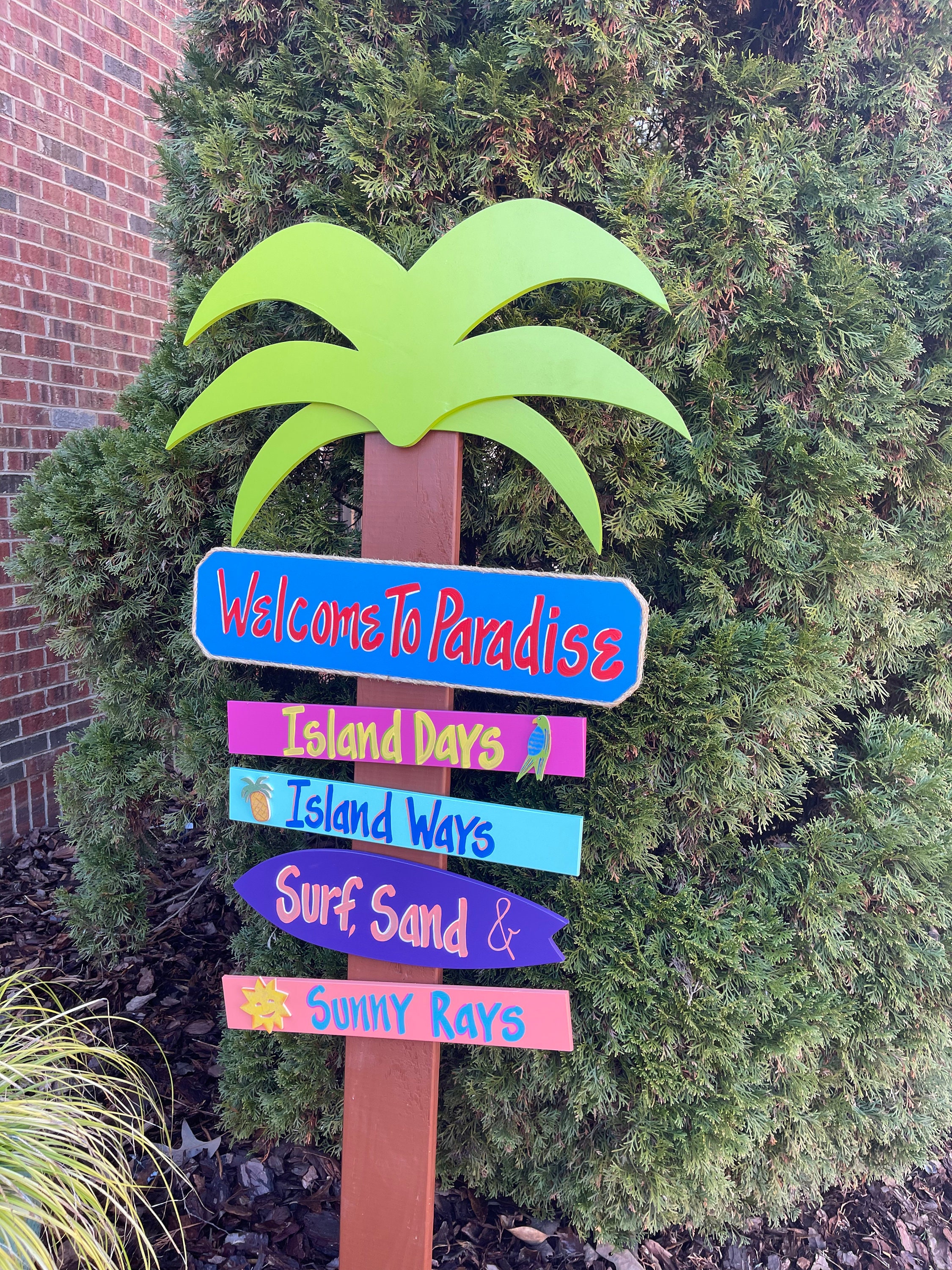 Hello Fun Sign Personalized Fun Signs for the Yard,welcome to Paradise Outdoor Sign ...