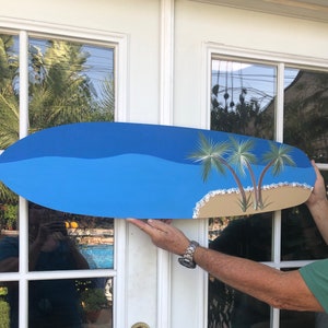 Custom Painted Surfboard-Personalized Surf Sign-Ocean Decor-Island Theme Surfboard-Surfboard Wall Art-Outdoor Patio Sign-Beach Art-Luau sign