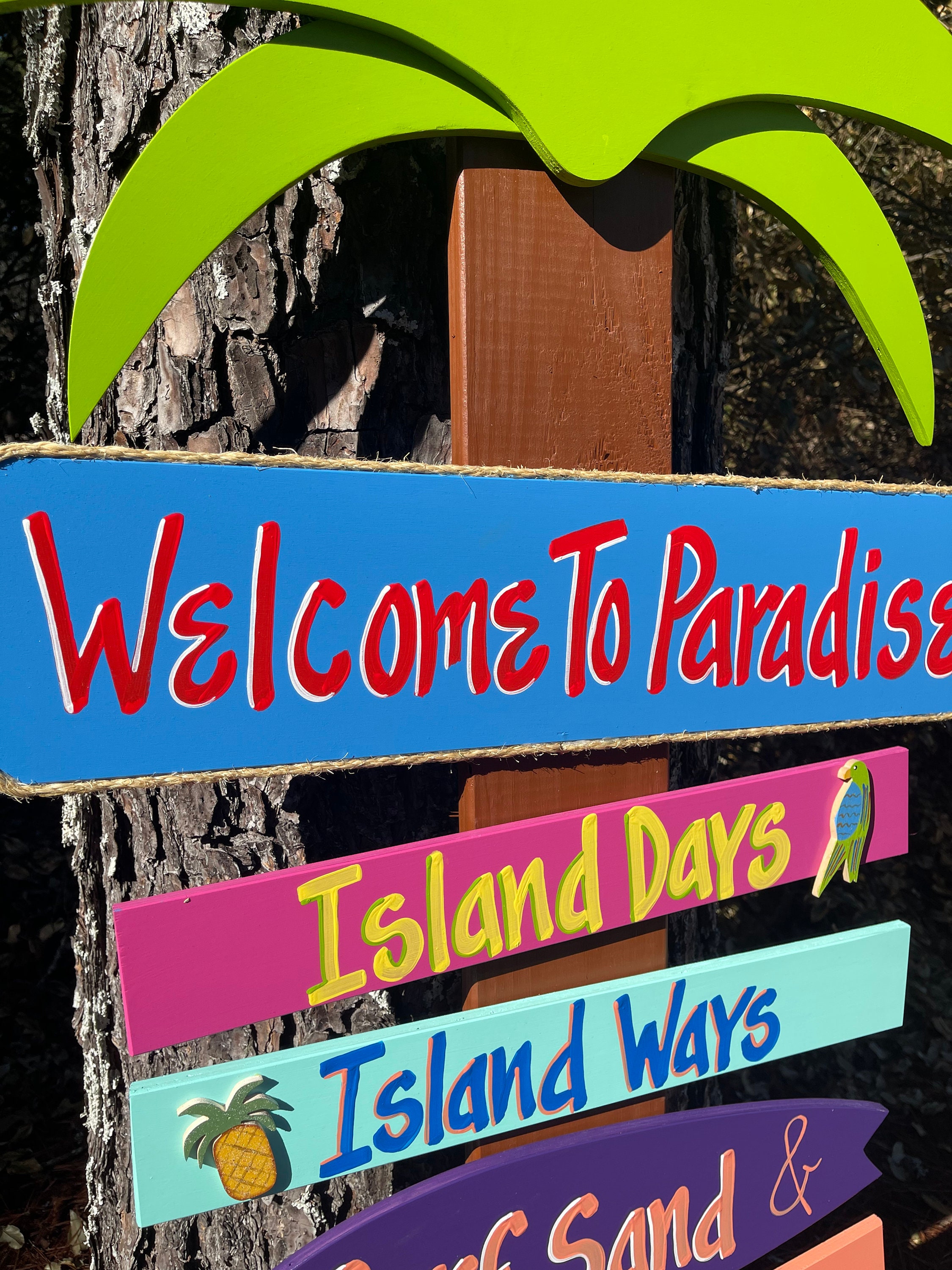 Hello Fun Sign Personalized Fun Signs for the Yard,welcome to Paradise Outdoor Sign ...