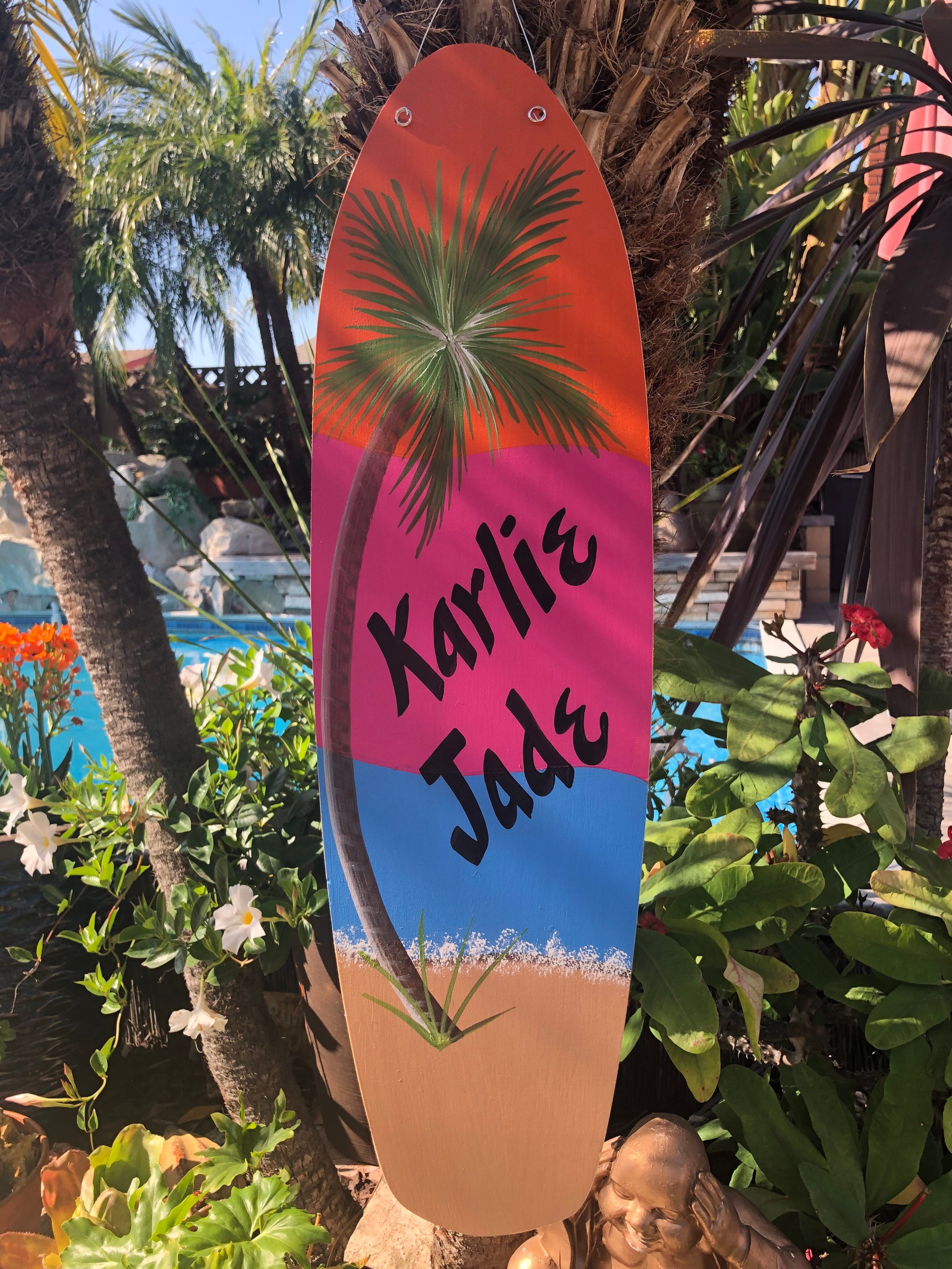 Surfboard Wood Sign Customized, Family Name Sign, Personalized couple Gift, Home Wall Decor, Wedding Welcome Sign, Boyfriend Girlfriend Gift