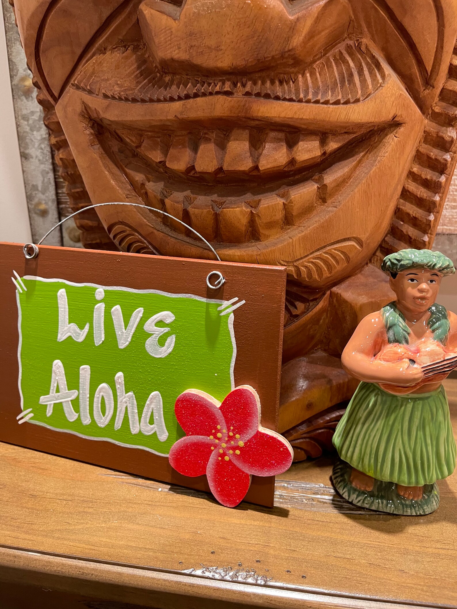 Live Aloha Wood Sign, Hawaii Theme Wall Art Decor, Handmade Tropical ...