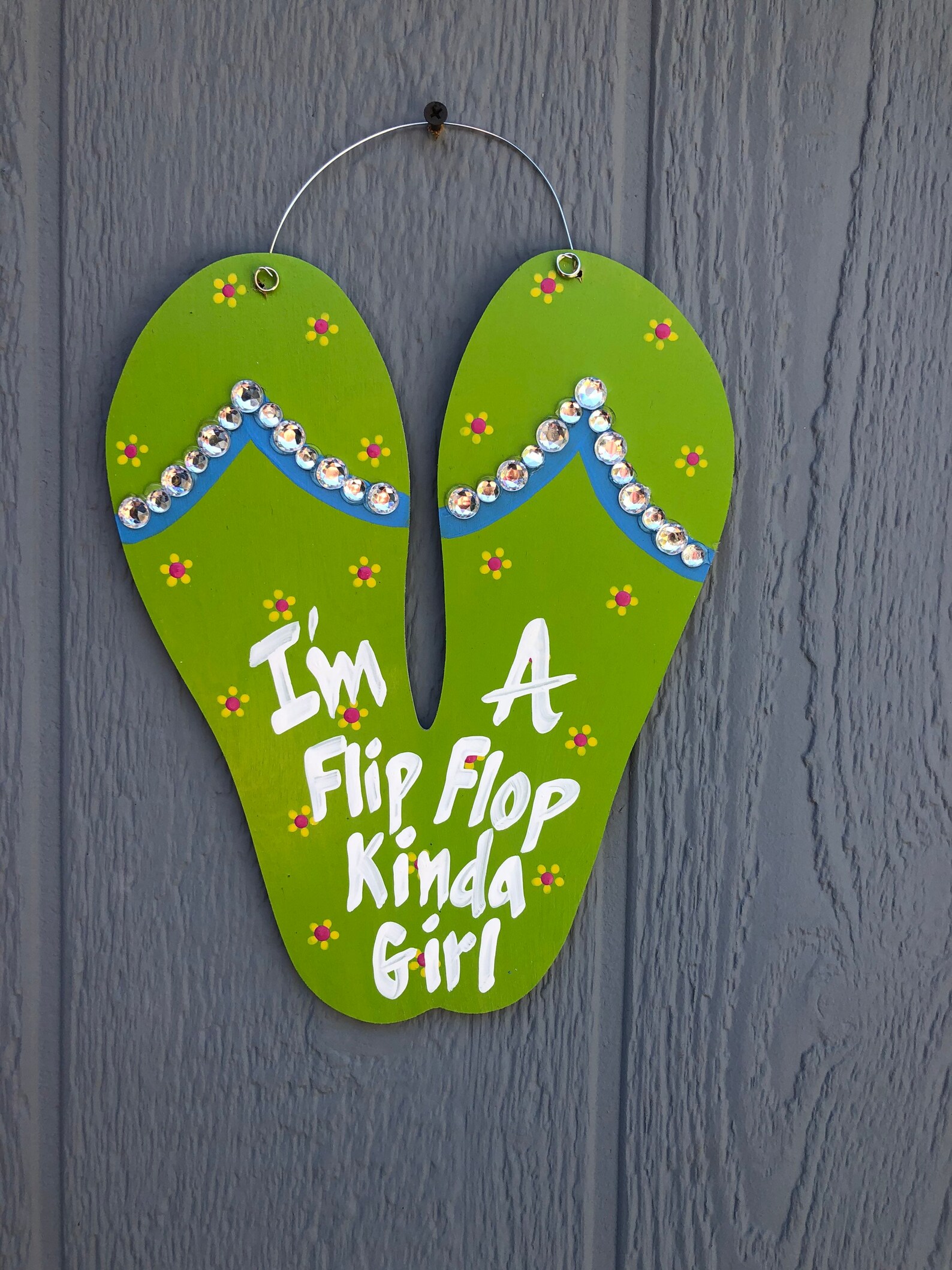 I’m A Flip Flop Kinda Girl Door Hanger| Hand Painted Flip Flop Sign ...