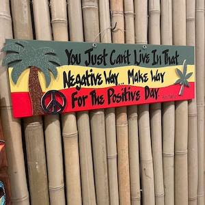 Bob Marley Wood Rectangle Sign, Bob Marley Quote Sign, Reggae and Rasta Decor and wall Art, Red Yellow and green wall hanging Decoration.