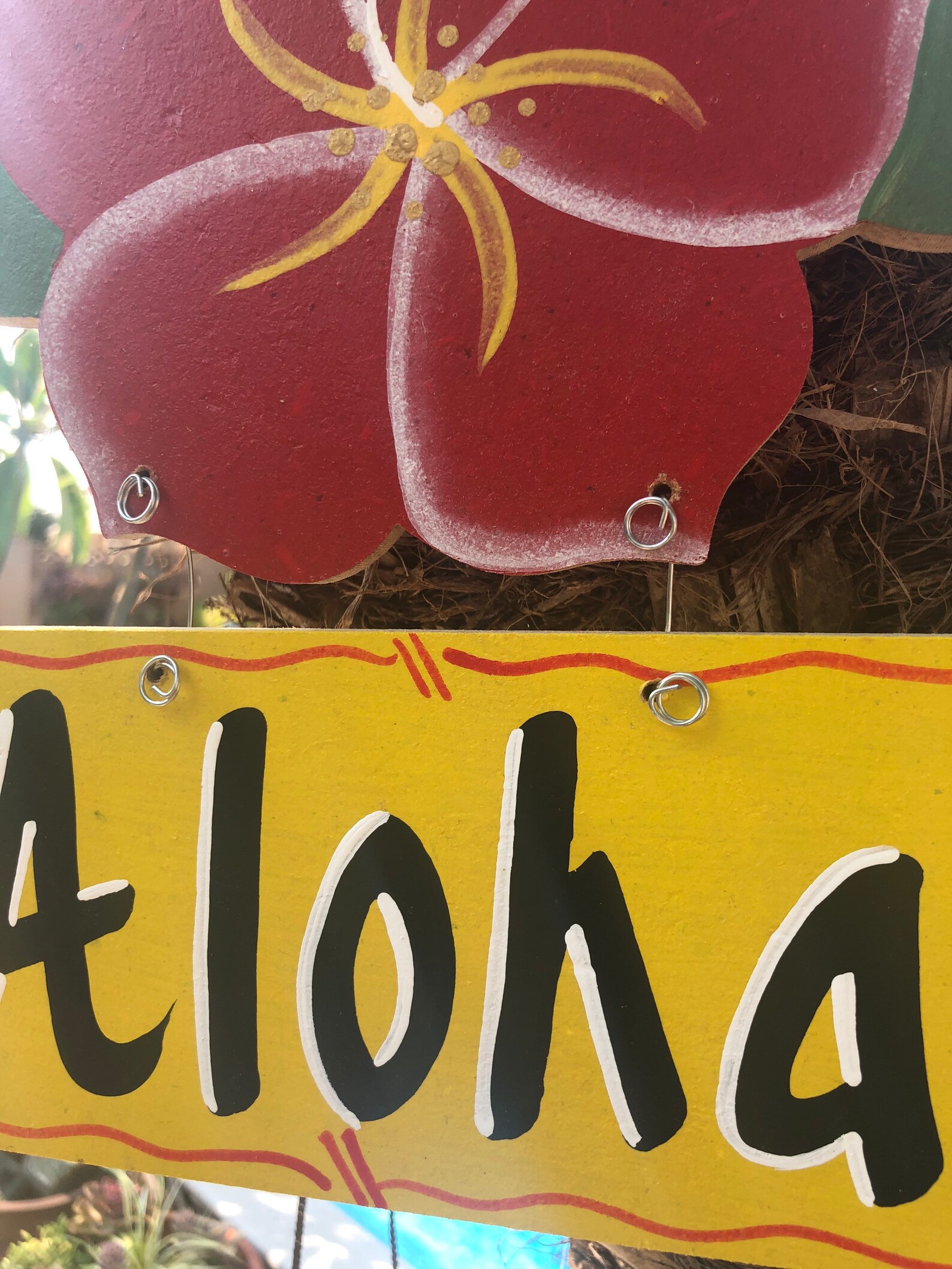 Hawaiian Hibiscus Wooden Signs, Tropical Beach Plaque, Outdoor Decor ...