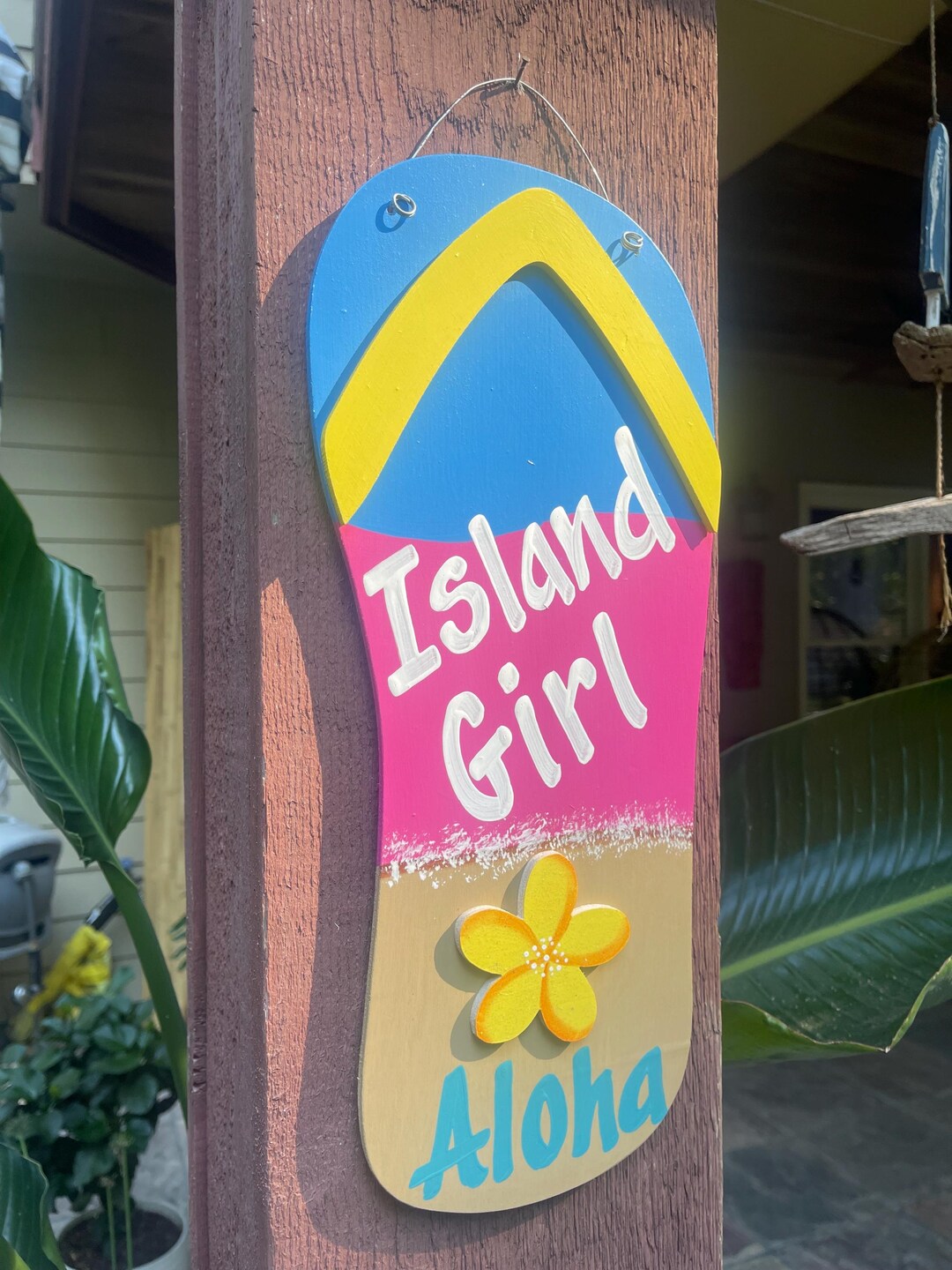 Wood Flip-flop Door Hanger Sign, Cute Coastal Decor for Home Entrance ...