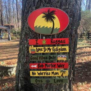 Custom Handmade BOB MARLEY wood sign/Personalized Rasta lover gift/One Love Jamaica Deck & Patio Wall Art/Home and Living Decor/ Hand Paint.