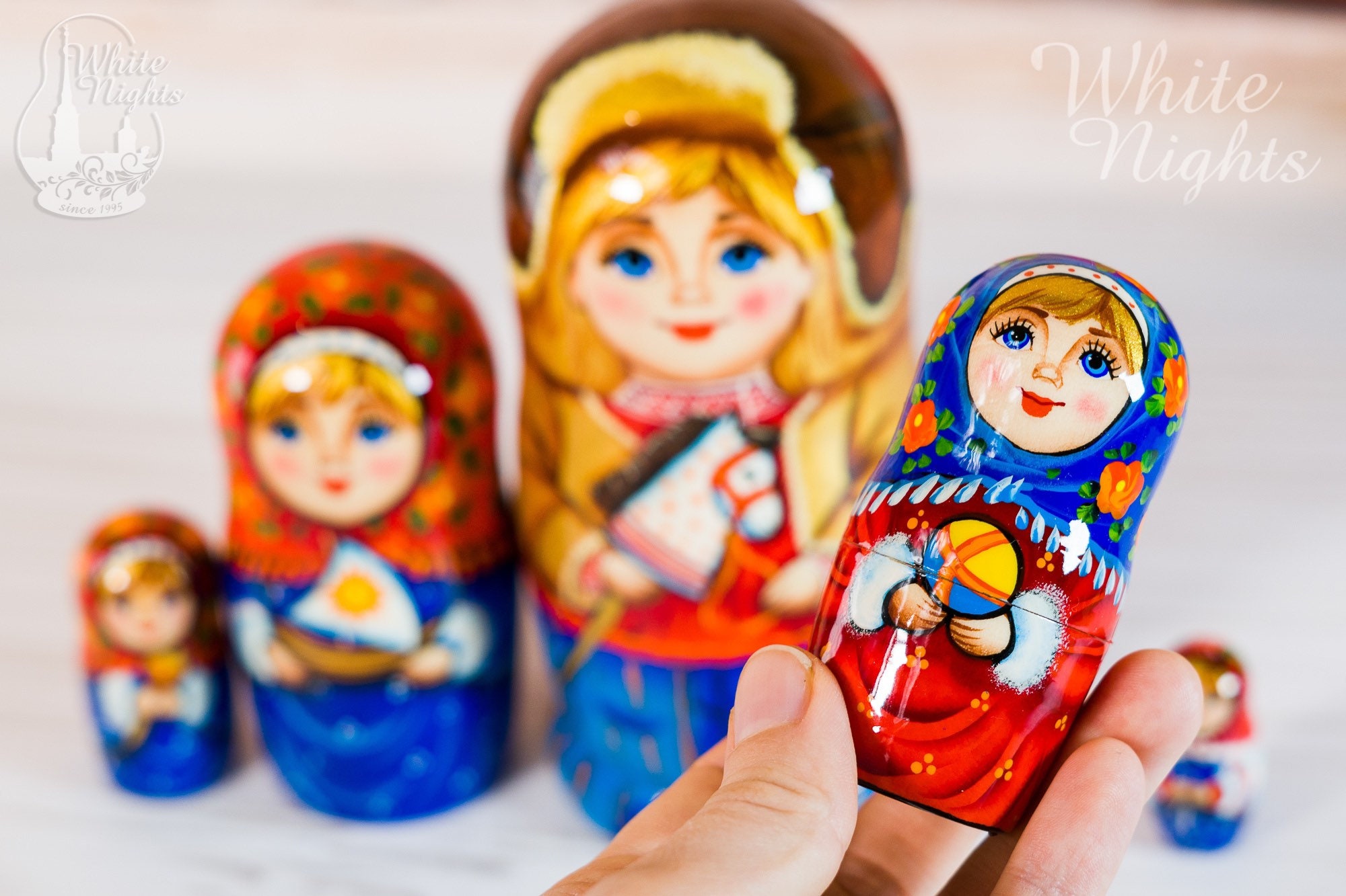 Russian Boy Kids Toys Nesting dolls 5 pieces Children Winter Etsy