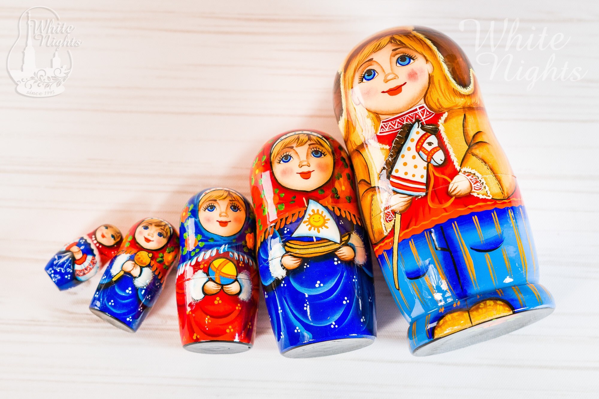 Russian Boy Kids Toys Nesting dolls 5 pieces Children Winter Etsy