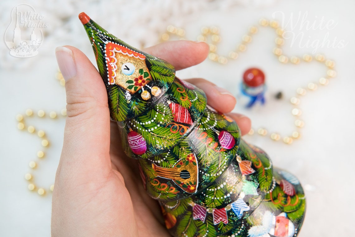 Christmas tree Nesting dolls 5 pieces Santa Snowman Etsy