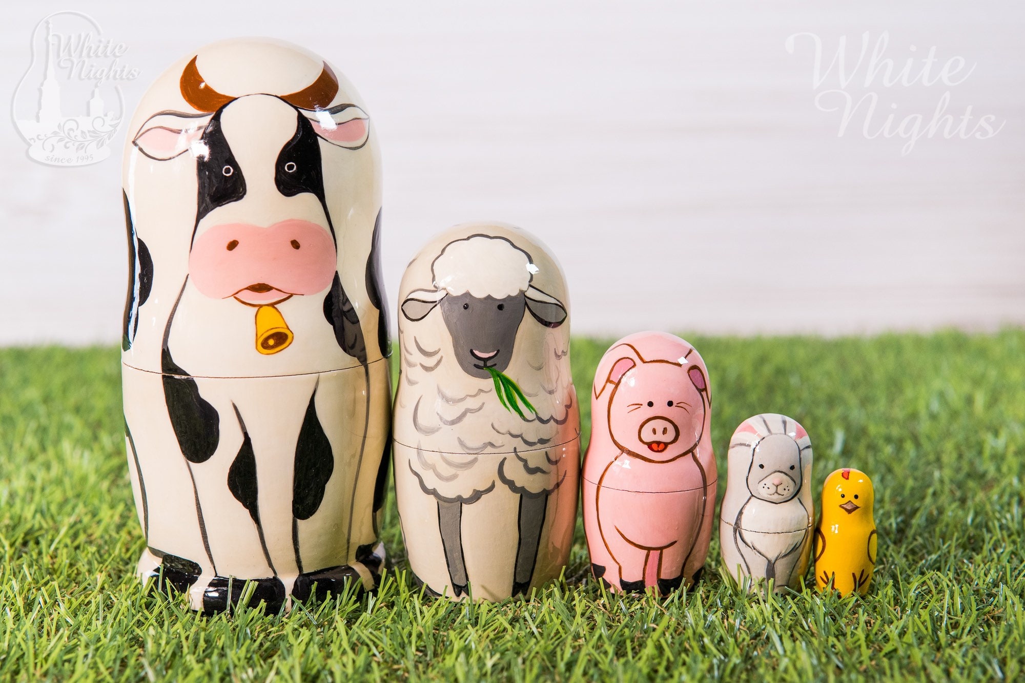 Farm Animals nesting dolls for kids 5 pieces Matryoshka doll Etsy