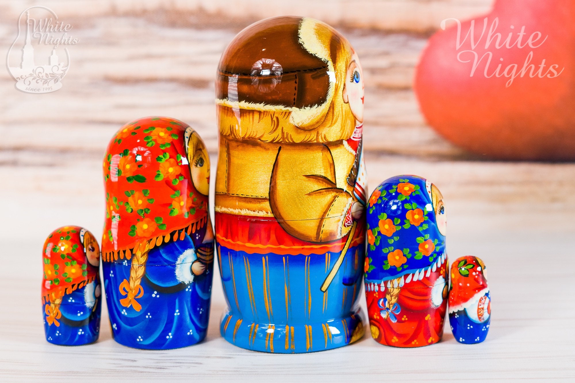 Russian Boy Kids Toys Nesting dolls 5 pieces Children Winter Etsy