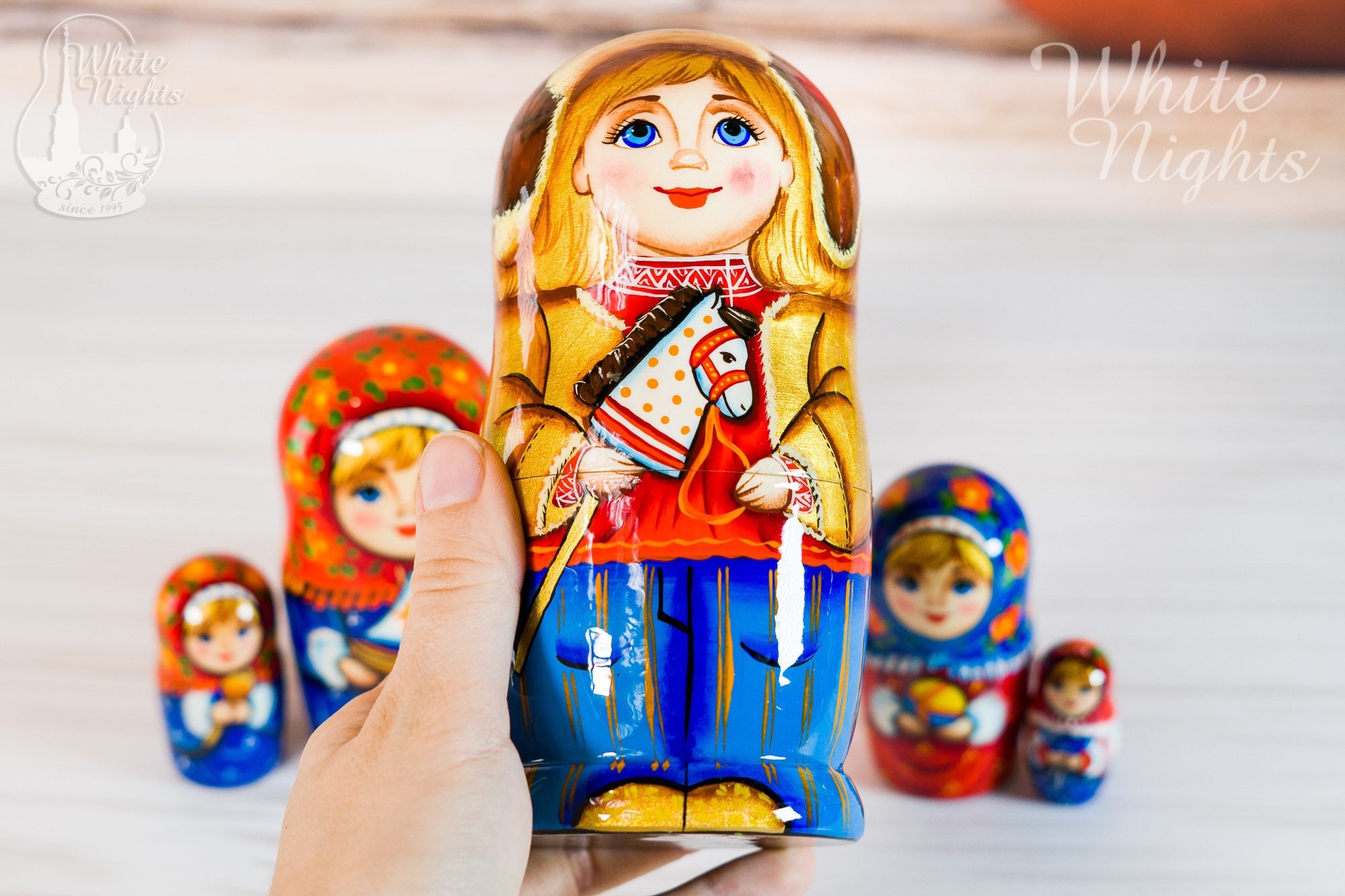 Russian Boy Kids Toys Nesting dolls 5 pieces Children Winter Etsy