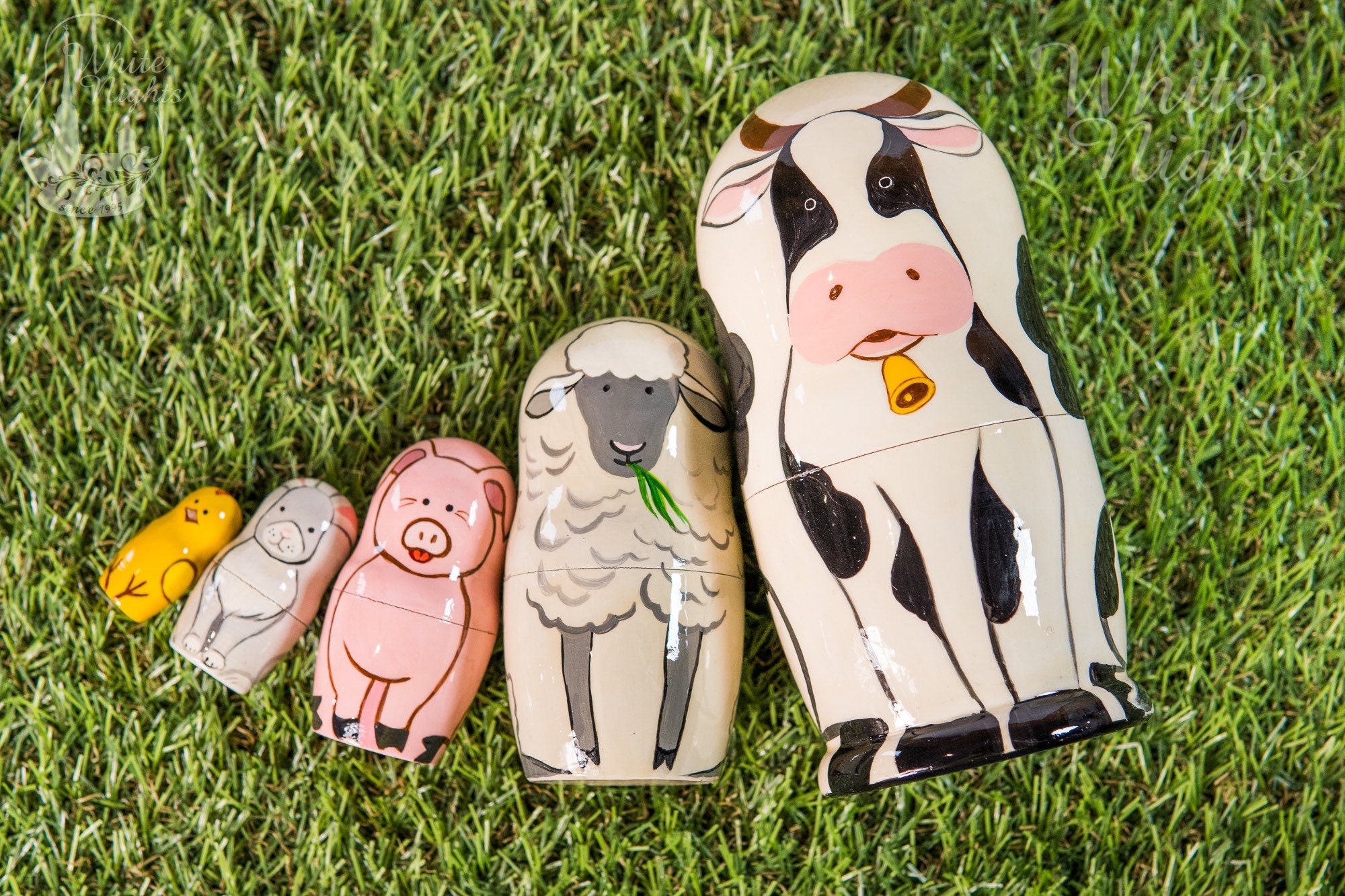 Farm Animals nesting dolls for kids 5 pieces Matryoshka doll Etsy