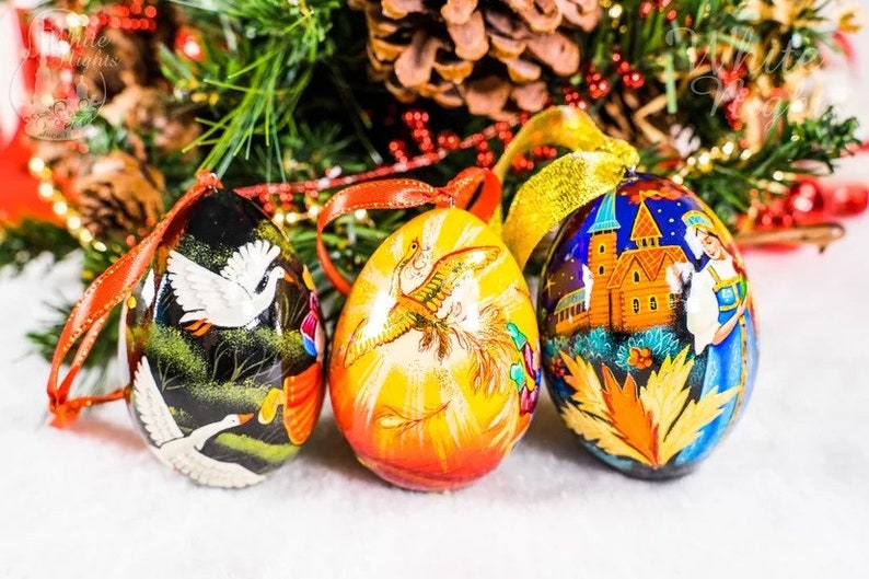 Christmas Tree Decorations Russian Fairytale Egg Firebird Beauty And Beast Wooden Ornaments Christmas Tree Ornaments Home Decor Home Living Kromasol Com