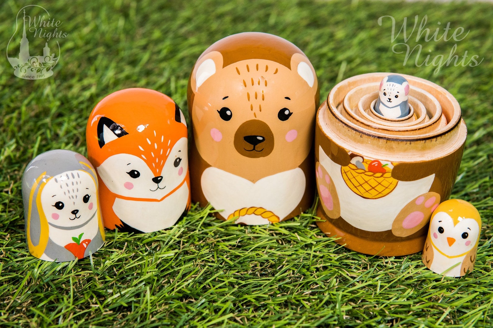 Forest Animals nesting dolls for kids Wooden animal figures Etsy
