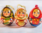 Easter Set wooden Eggs, Russian matryoshka dolls, Musical Instruments Samovar, Easter Home decor, Gift for Easter