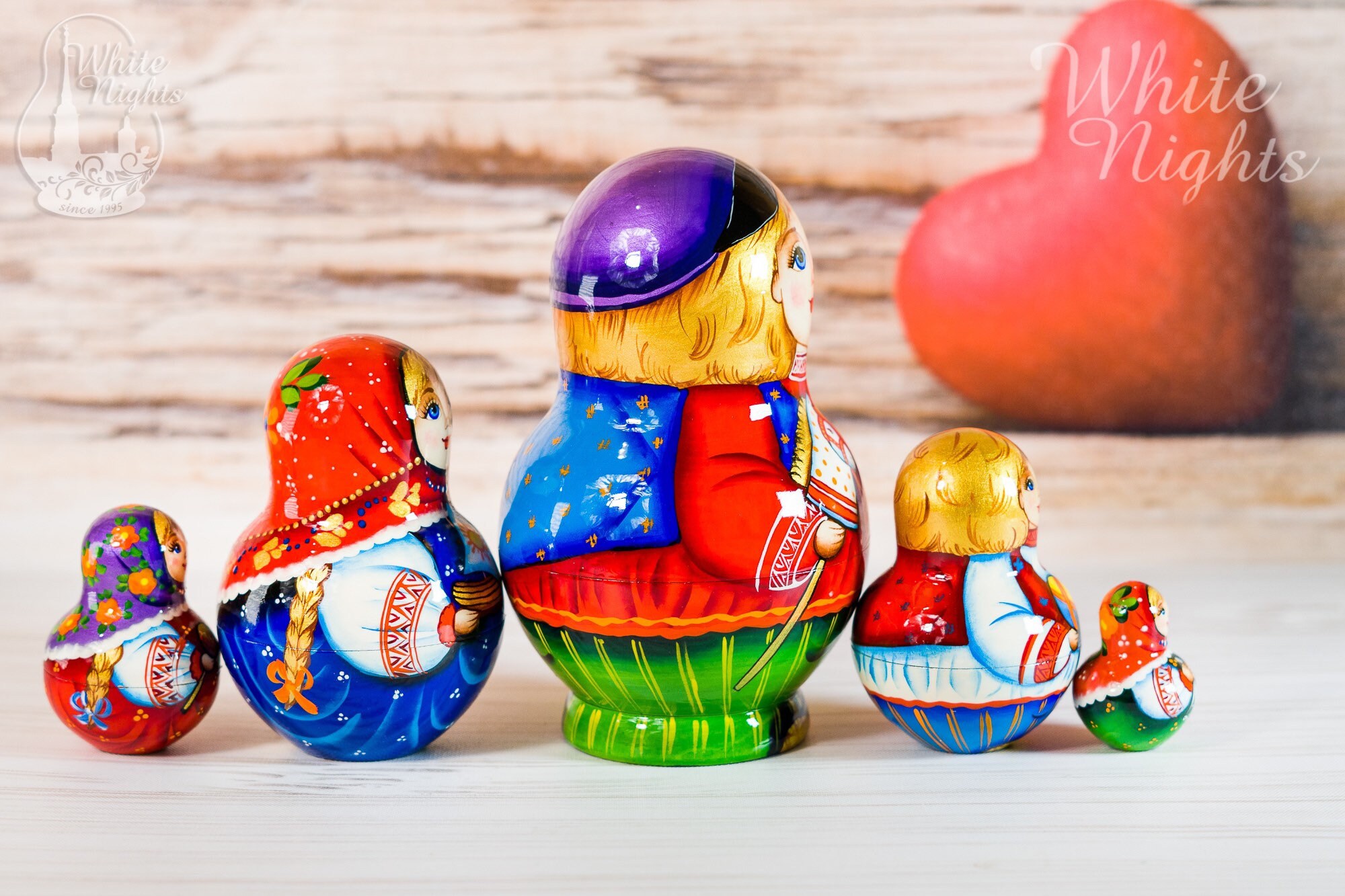 Russian Boy Kids Toys Nesting dolls 5 pieces Children Etsy