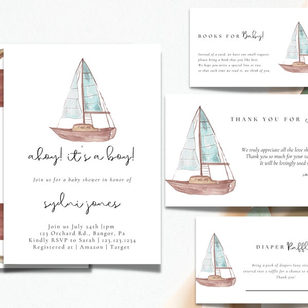 Baby Shower Sailboat Etsy