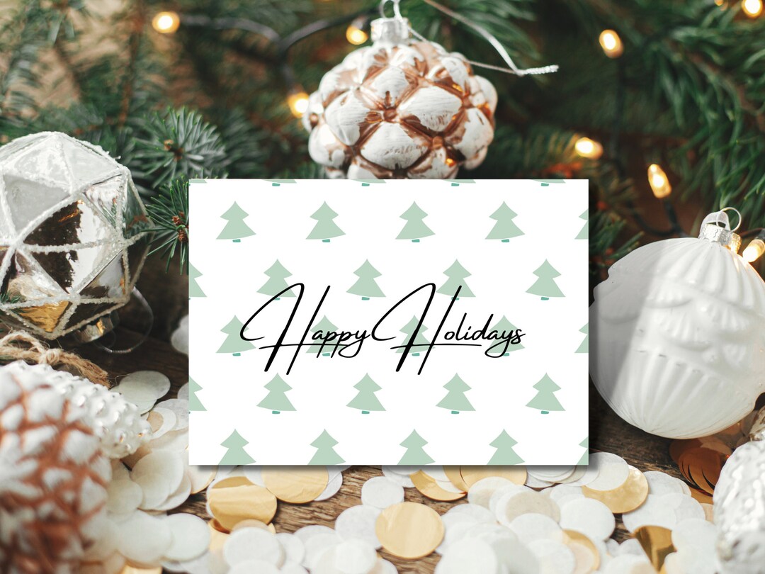 Happy Holidays Greeting Card Christmas New Years Holiday - Etsy