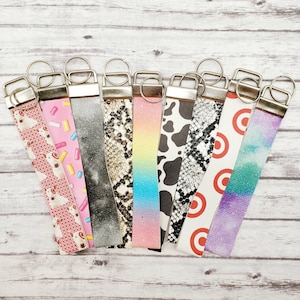 Faux Leather Key Fob, Wristlet, Faux Leather Keychains, Faux Leather Wristlet, Faux Leather, Key Fob, Key Chain Gift, Christmas Gift, Trendy