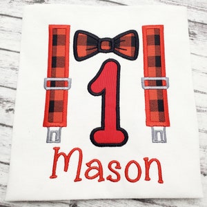 Embroidered First Birthday Bow Tie Shirt: Boys&#39; Smash Cake Outfit
