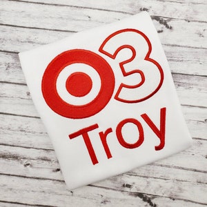 Bullseye Theme Birthday Embroidery Shirt, Bullseye Practice Shirt, Bullseye Party Outfit, Personalized Birthday Shirt, Custom Shirt,