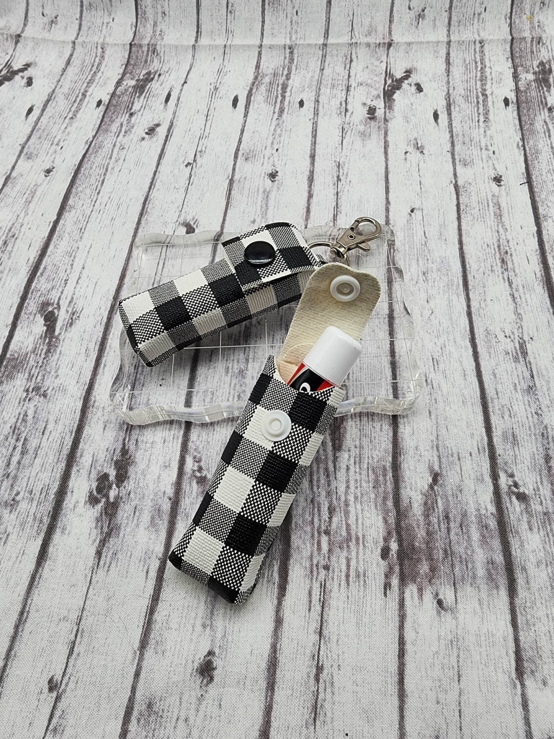 Lip Balm Holder Keychain Lip Balm Faux Leather Holder Cute Etsy