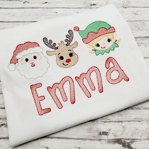 Girls Christmas Shirt, Santa Christmas Shirt, Reindeer Christmas Shirt, Elf Girl Shirt, Girl Christmas Gift, Personalized Kids Shirt