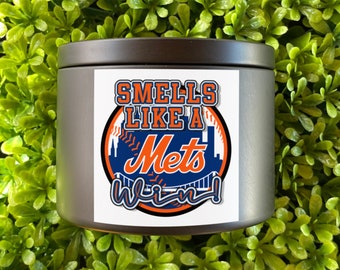 Smells like a New York Mets WIN 8 oz scented candle manifestation good luck sports baseball team fan gift