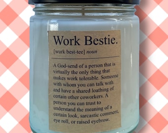 Work Bestie Soy Candle: Funny Coworker Gift
