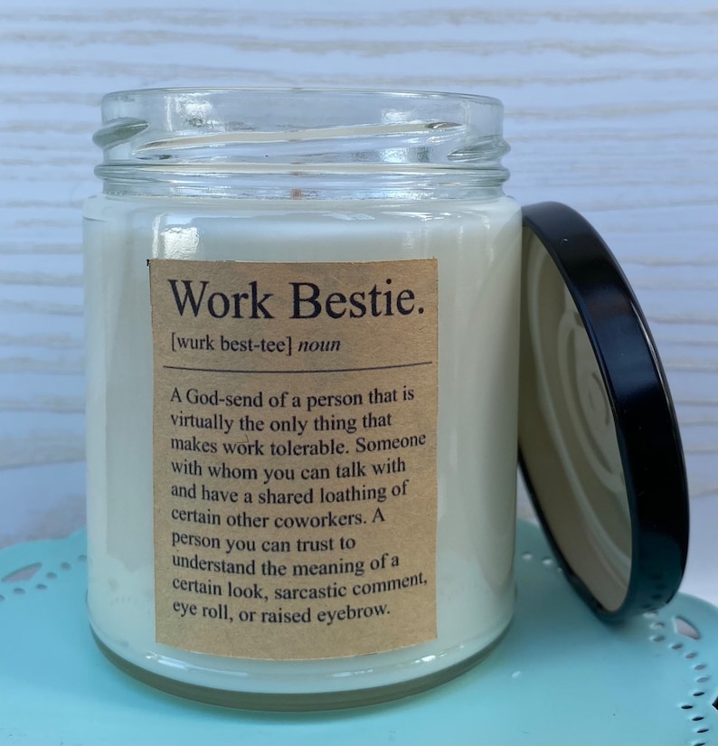 Work Bestie 8 Oz Scented Candle Coworker Friend Best Friend at Etsy