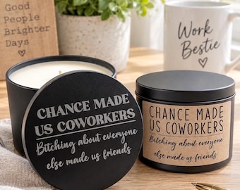 Funny Coworker Candle, Work Bestie Gift, Chance Made Us Coworkers Bitching Made Us Friends, Office Friendship Gift