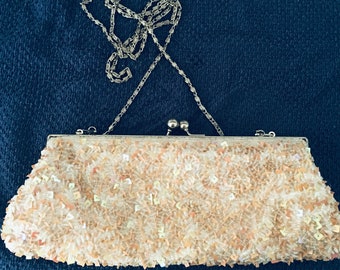 Vintage Sequin clutch purse / shoulder bag