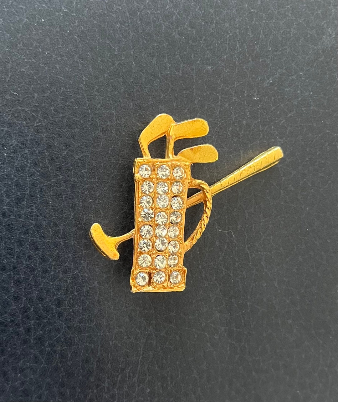 Vintage Rhinestone Golf Bag Pin/goldplate in Like New Condition. Etsy