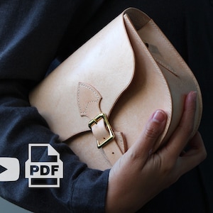Minimalistische Leder Satteltasche Muster, handgemachte Tasche, Weihnachtsgeschenk, Leder Muster, Leder PDF, Leder Vorlage, Ledertasche, Geburtstagsgeschenk