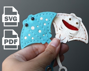 Leather Stingray Coin Holder, SVG PDF Leather Template, Leather Charm Pattern, Leather Keychain, easy leather pattern, coin holder pattern